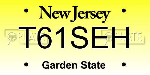 T61SEH New Jersey License Plate