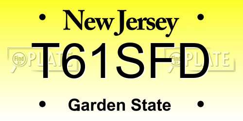 T61SFD New Jersey License Plate