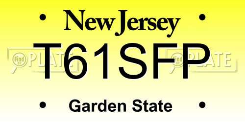 T61SFP New Jersey License Plate