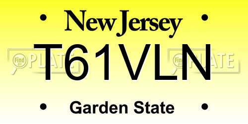 T61VLN New Jersey License Plate