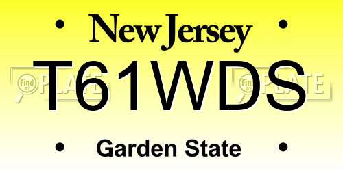T61WDS New Jersey License Plate