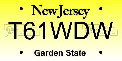 T61WDW New Jersey License Plate