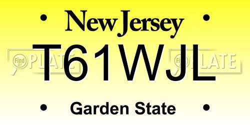 T61WJL New Jersey License Plate