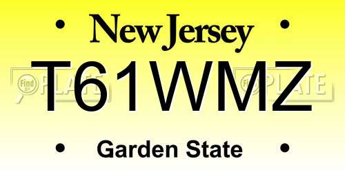 T61WMZ New Jersey License Plate