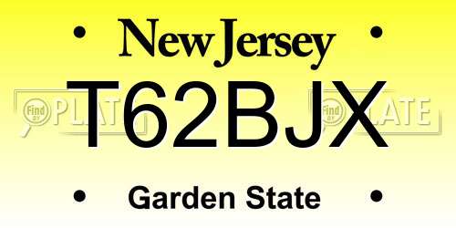 T62BJX New Jersey License Plate