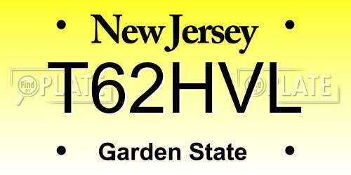 T62HVL New Jersey License Plate