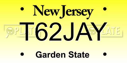T62JAY New Jersey License Plate