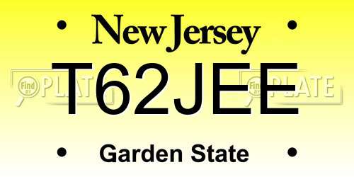 T62JEE New Jersey License Plate
