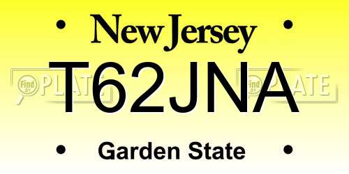 T62JNA New Jersey License Plate