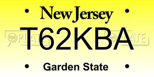 T62KBA New Jersey License Plate