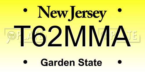 T62MMA New Jersey License Plate