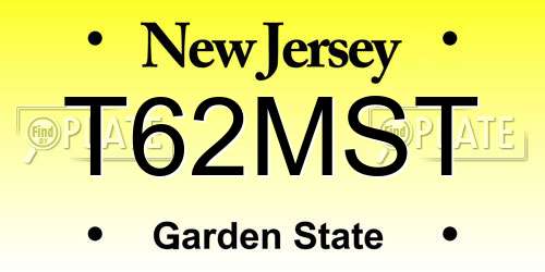 T62MST New Jersey License Plate