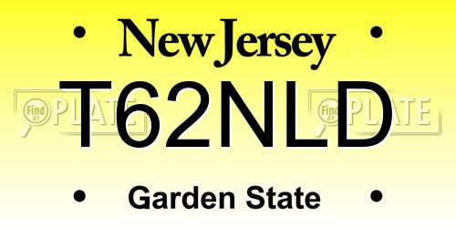 T62NLD New Jersey License Plate