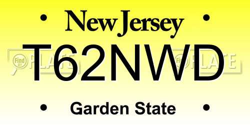 T62NWD New Jersey License Plate