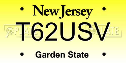 T62USV New Jersey License Plate