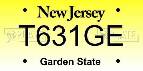 T631GE New Jersey License Plate