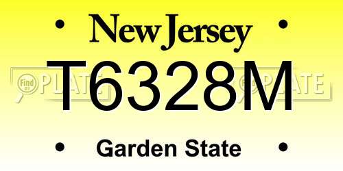 T6328M New Jersey License Plate