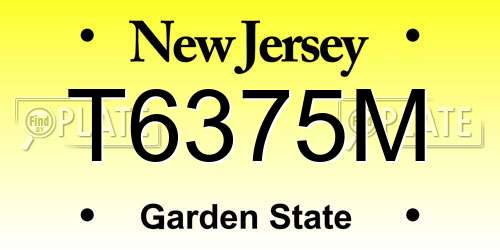 T6375M New Jersey License Plate
