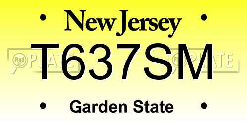 T637SM New Jersey License Plate
