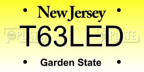 T63LED New Jersey License Plate