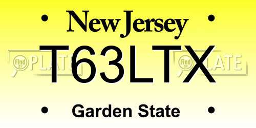 T63LTX New Jersey License Plate