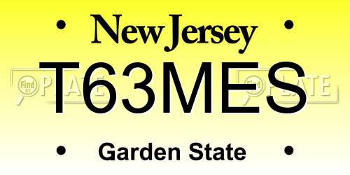 T63MES New Jersey License Plate