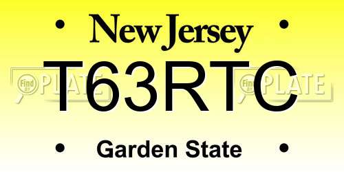 T63RTC New Jersey License Plate
