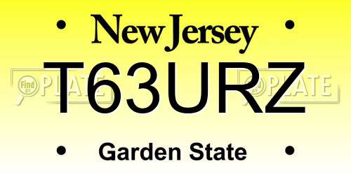 T63URZ New Jersey License Plate