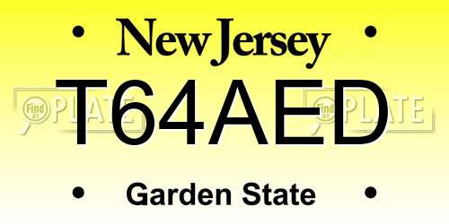 T64AED New Jersey License Plate