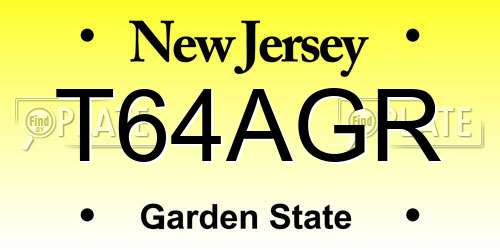T64AGR New Jersey License Plate