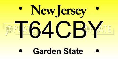 T64CBY New Jersey License Plate