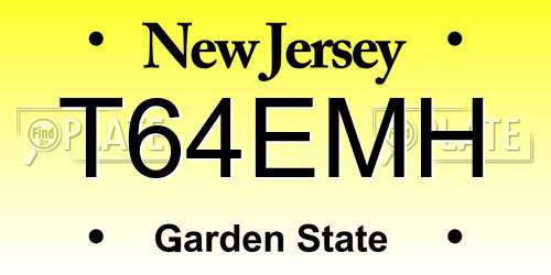 T64EMH New Jersey License Plate