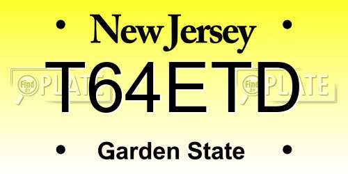 T64ETD New Jersey License Plate