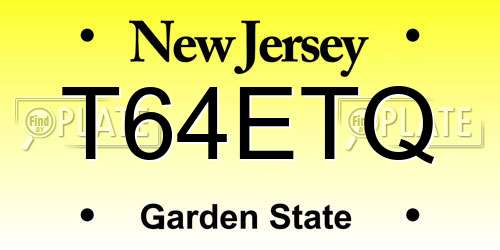 T64ETQ New Jersey License Plate