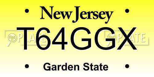 T64GGX New Jersey License Plate