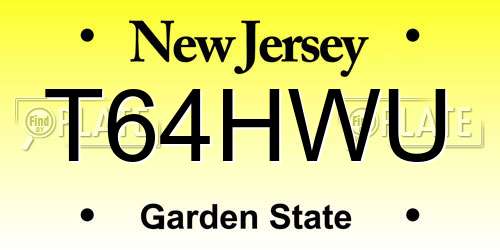 T64HWU New Jersey License Plate