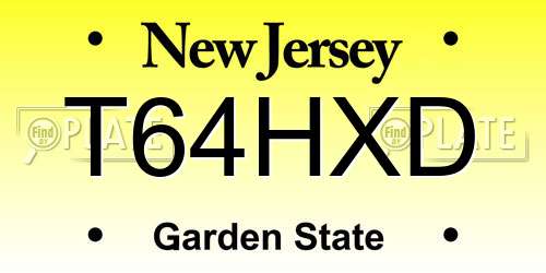 T64HXD New Jersey License Plate