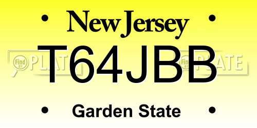 T64JBB New Jersey License Plate
