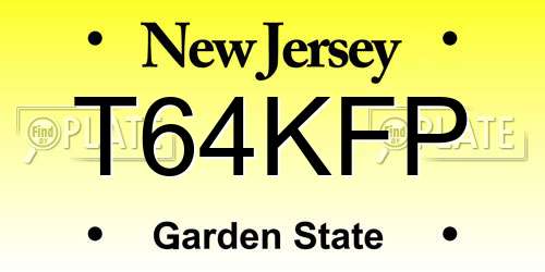 T64KFP New Jersey License Plate