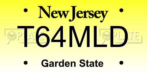 T64MLD New Jersey License Plate
