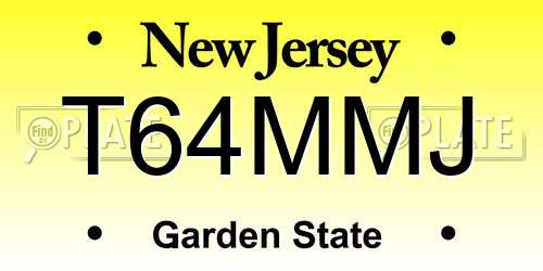 T64MMJ New Jersey License Plate