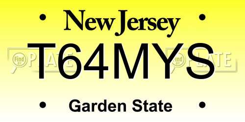T64MYS New Jersey License Plate