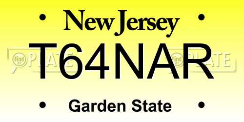 T64NAR New Jersey License Plate