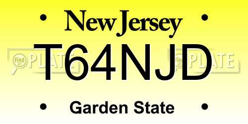 T64NJD New Jersey License Plate