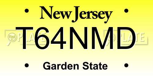 T64NMD New Jersey License Plate