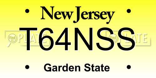 T64NSS New Jersey License Plate