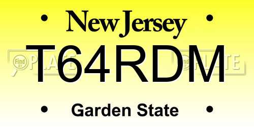 T64RDM New Jersey License Plate