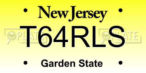 T64RLS New Jersey License Plate