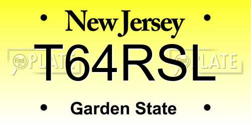 T64RSL New Jersey License Plate