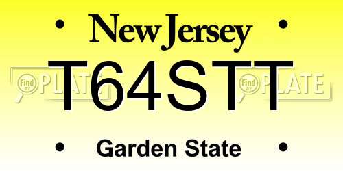 T64STT New Jersey License Plate